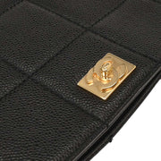 Chanel Black Calfskin Choco Bar Tote Handbag 154038