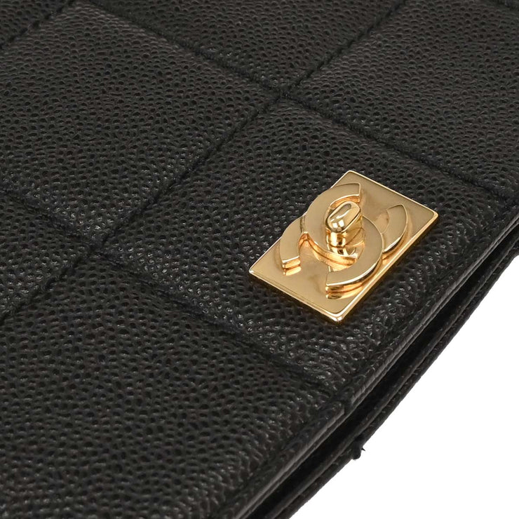Chanel Black Calfskin Choco Bar Tote Handbag 154038