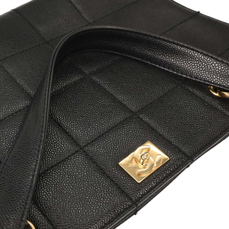 Chanel Black Calfskin Choco Bar Tote Handbag 154038