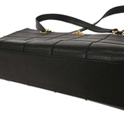 Chanel Black Calfskin Choco Bar Tote Handbag 154038