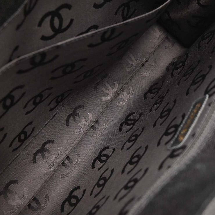 Chanel Black Calfskin Choco Bar Tote Handbag 154038
