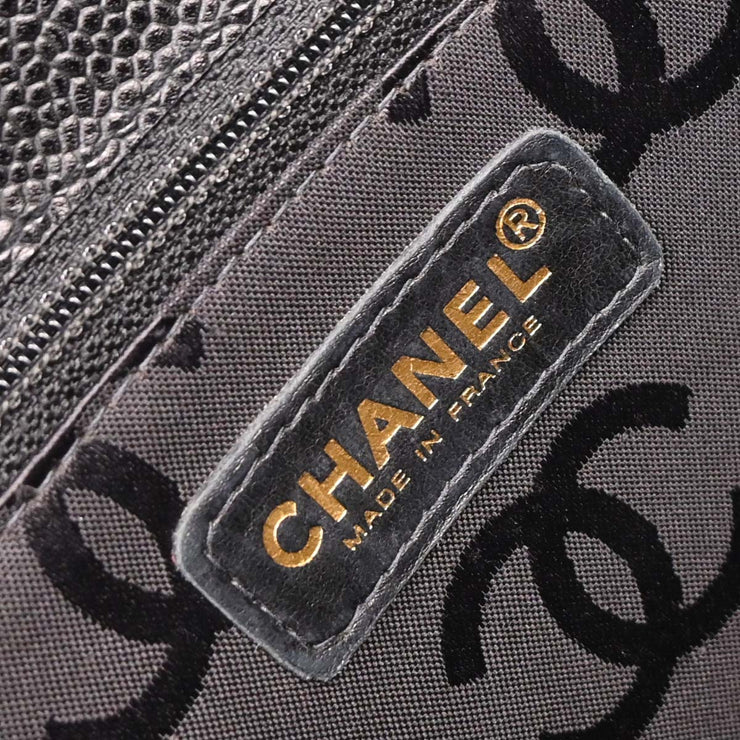 Chanel Black Calfskin Choco Bar Tote Handbag 154038