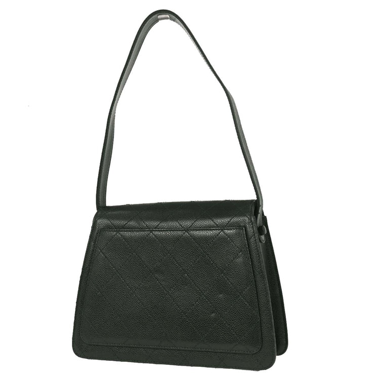 Chanel Dark Green Calfskin Handbag 154039
