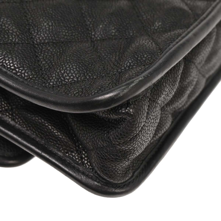 Chanel Black Calfskin French Riviera Shoulder Bag 154040