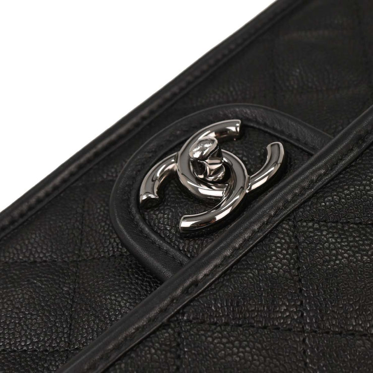 Chanel Black Calfskin French Riviera Shoulder Bag 154040