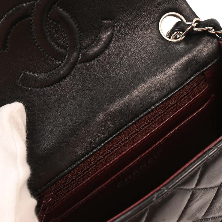 Chanel Black Lambskin Mini Classic Square Flap Shoulder Bag 17 154041