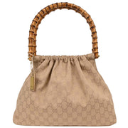 Gucci Beige Canvas Bamboo GG Handbag 92708 001998 154047