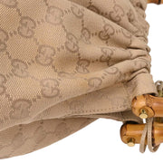 Gucci Beige Canvas Bamboo GG Handbag 92708 001998 154047
