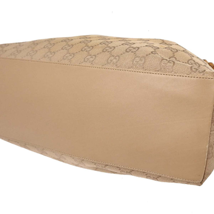 Gucci Beige Canvas Bamboo GG Handbag 92708 001998 154047