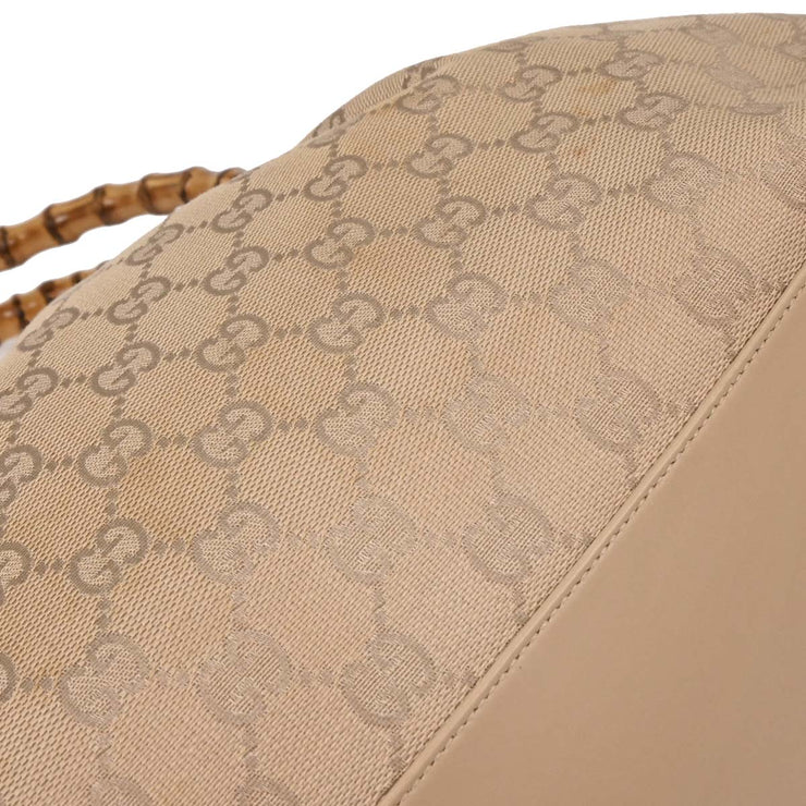 Gucci Beige Canvas Bamboo GG Handbag 92708 001998 154047