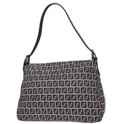 Fendi Navy Gray Zucchino Mamma Baguette Handbag 2348 26325-018 154048