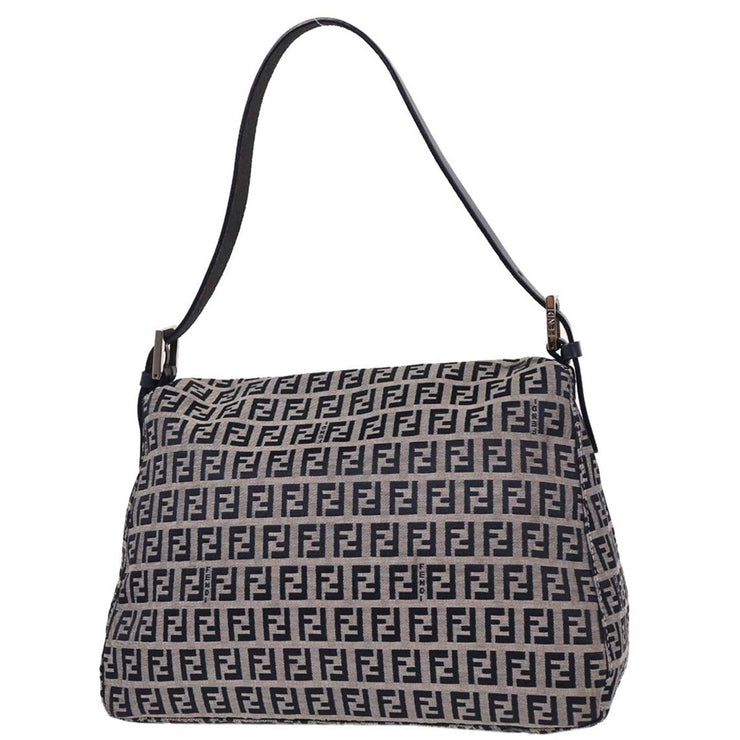 Fendi Navy Gray Zucchino Mamma Baguette Handbag 2348 26325-018 154048