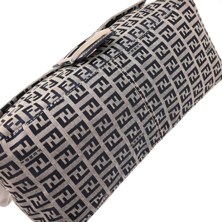 Fendi Navy Gray Zucchino Mamma Baguette Handbag 2348 26325-018 154048