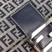 Fendi Navy Gray Zucchino Mamma Baguette Handbag 2348 26325-018 154048