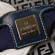 Fendi Navy Gray Zucchino Mamma Baguette Handbag 2348 26325-018 154048