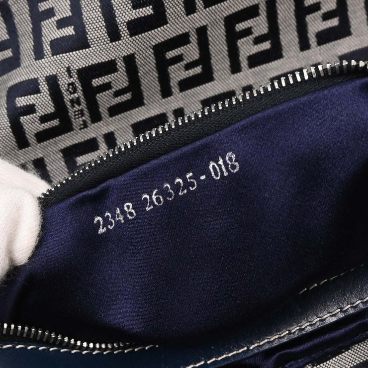 Fendi Navy Gray Zucchino Mamma Baguette Handbag 2348 26325-018 154048