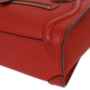 Celine Red Leather Nano Luggage Tote Handbag U-AT-5116 U-CU-0117 154053