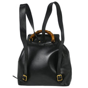 Gucci Black Pigskin Bamboo Backpack 003.2058.0016 154054
