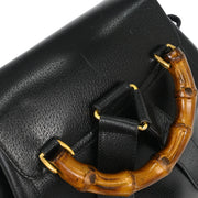 Gucci Black Pigskin Bamboo Backpack 003.2058.0016 154054