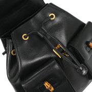 Gucci Black Pigskin Bamboo Backpack 003.2058.0016 154054
