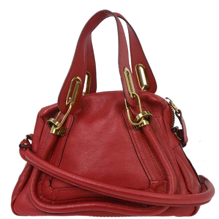 Chloe Red Paraty 2way Handbag 03-14-50-65 154055