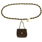 Chanel Brown Lambskin Classic Flap Micro Bum Belt Bag 154059
