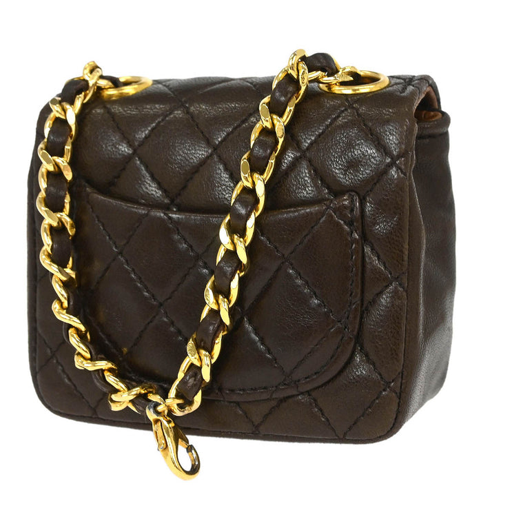 Chanel Brown Lambskin Classic Flap Micro Bum Belt Bag 154059