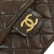 Chanel Brown Lambskin Classic Flap Micro Bum Belt Bag 154059