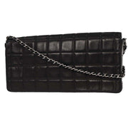 Chanel Black Lambskin East West Choco Bar Shoulder Bag 154060