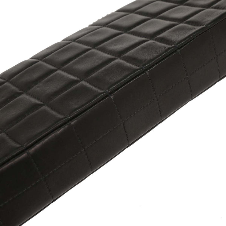 Chanel Black Lambskin East West Choco Bar Shoulder Bag 154060