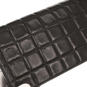 Chanel Black Lambskin East West Choco Bar Shoulder Bag 154060