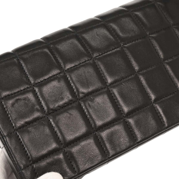 Chanel Black Lambskin East West Choco Bar Shoulder Bag 154060