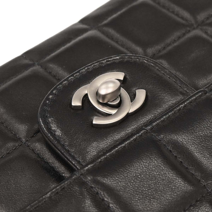 Chanel Black Lambskin East West Choco Bar Shoulder Bag 154060