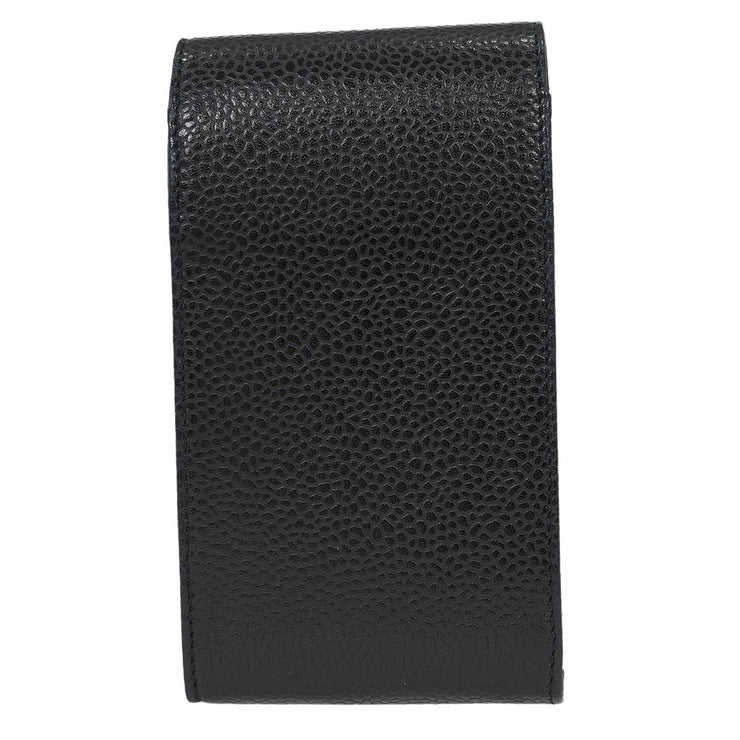 Chanel Black Calfskin Cigarette Case Key Holder Small Good 154063