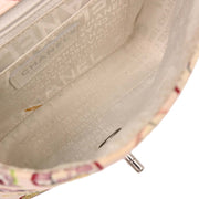 Chanel Pink Canvas Valentine Mini Classic Square Flap Shoulder Bag 17 154072