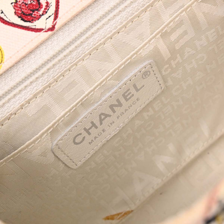 Chanel Pink Canvas Valentine Mini Classic Square Flap Shoulder Bag 17 154072