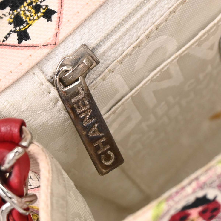 Chanel Pink Canvas Valentine Mini Classic Square Flap Shoulder Bag 17 154072