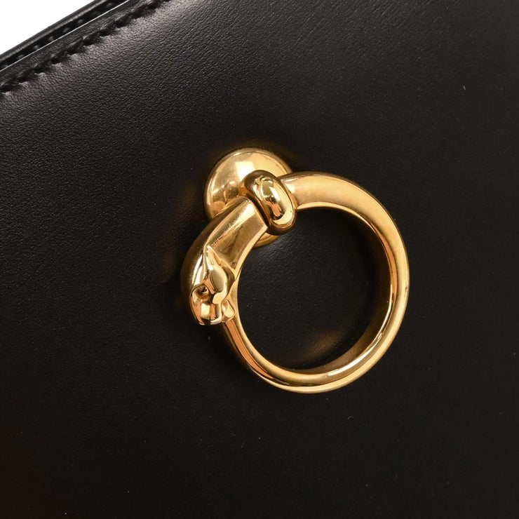 Cartier Black Leather Panthere 2way Handbag C16 154076