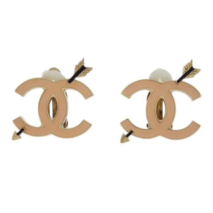 Chanel Gold CC And Arrow Earrings Clip-On 10P 154077