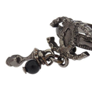 Chanel Ring Silver Dangle CC #50 A12A 154078