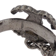 Chanel Ring Silver Dangle CC #50 A12A 154078