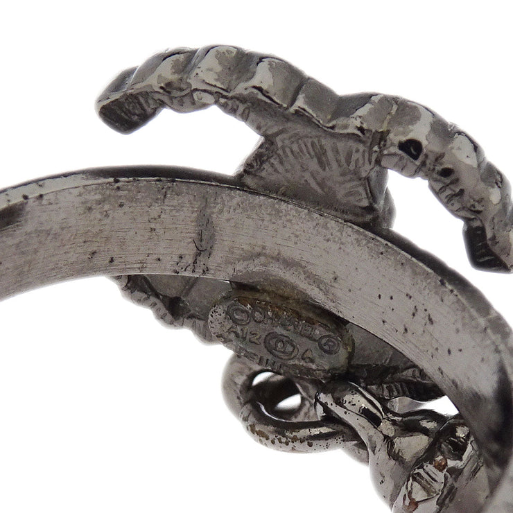 Chanel Ring Silver Dangle CC #50 A12A 154078