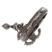 Chanel Ring Silver Dangle CC #50 A12A 154078