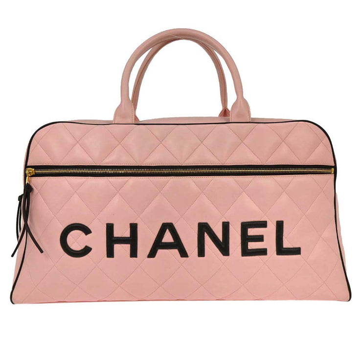 Chanel Pink Calfskin Bowling Bag 50 154079
