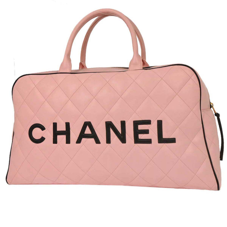 Chanel Pink Calfskin Bowling Bag 50 154079