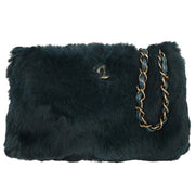 Chanel Blue Fur Chain Shoulder Bag 154080