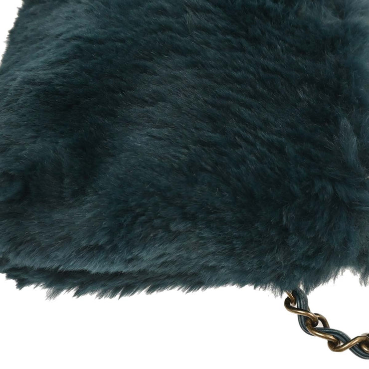 Chanel Blue Fur Chain Shoulder Bag 154080