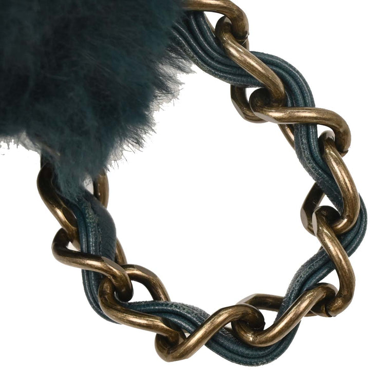 Chanel Blue Fur Chain Shoulder Bag 154080