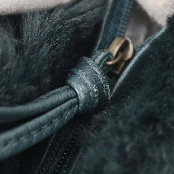 Chanel Blue Fur Chain Shoulder Bag 154080
