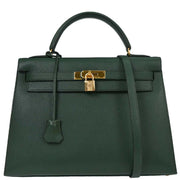 Hermes Vert Ardennes Kelly 32 Sellier Handbag 7 Square: A 154086